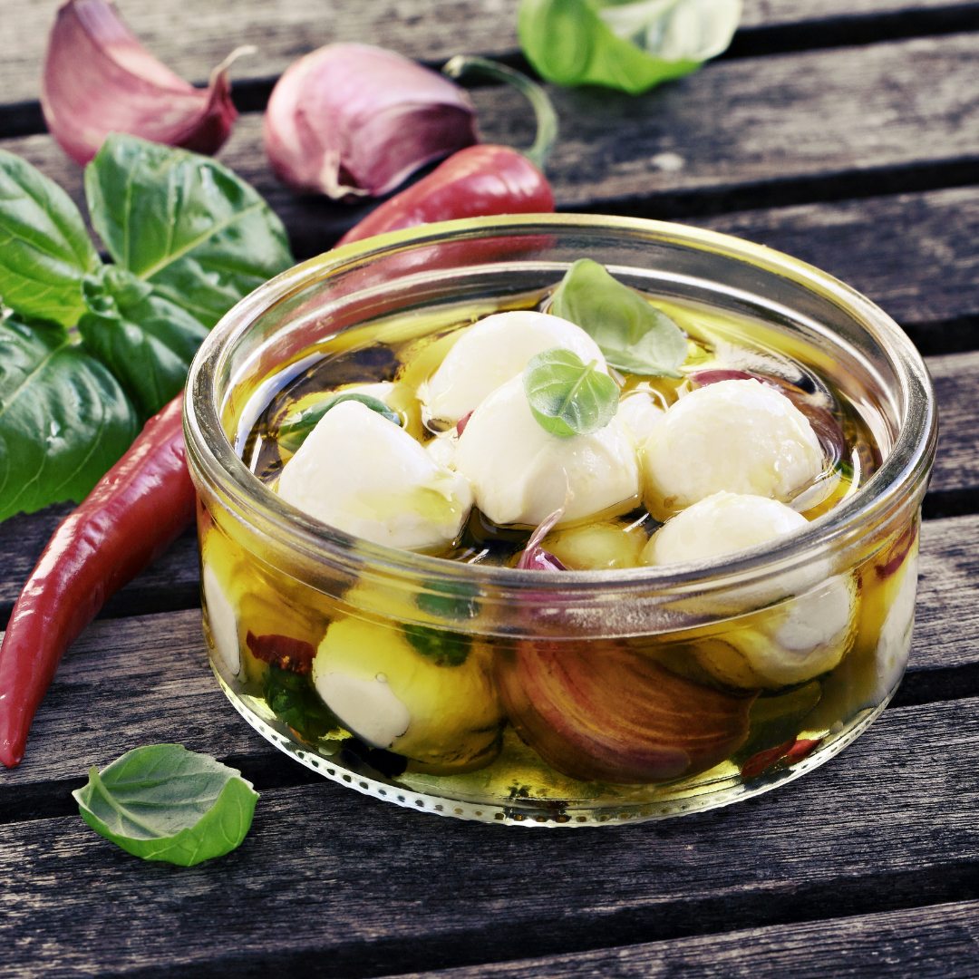 Marinated Mozzarella Cubes