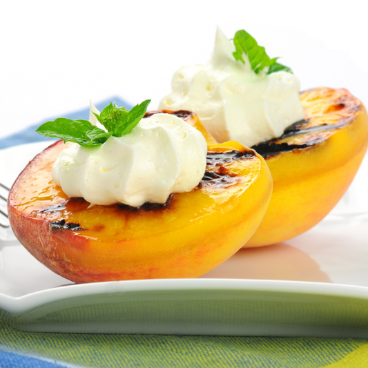Grilled Peaches with Mascarpone & Balsamic Drizzle