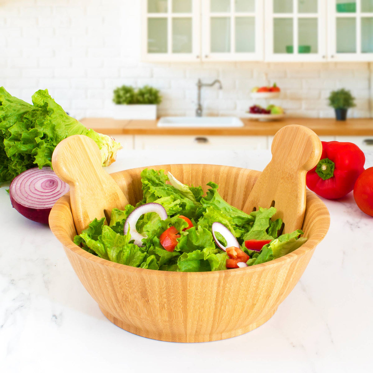 12" Flared Bamboo Salad Bowl