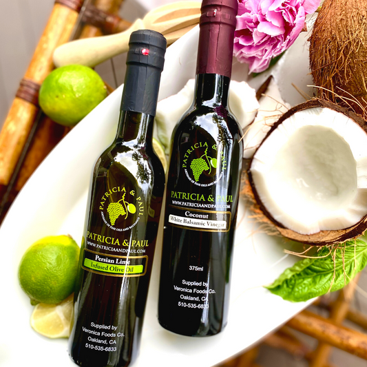 June Pairing- Persian Lime Fused Olive Oil + Coconut White Balsamic Pairing