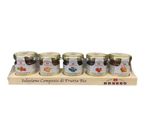 Mix of Organic Jam  on Wooden Tray Gift Set