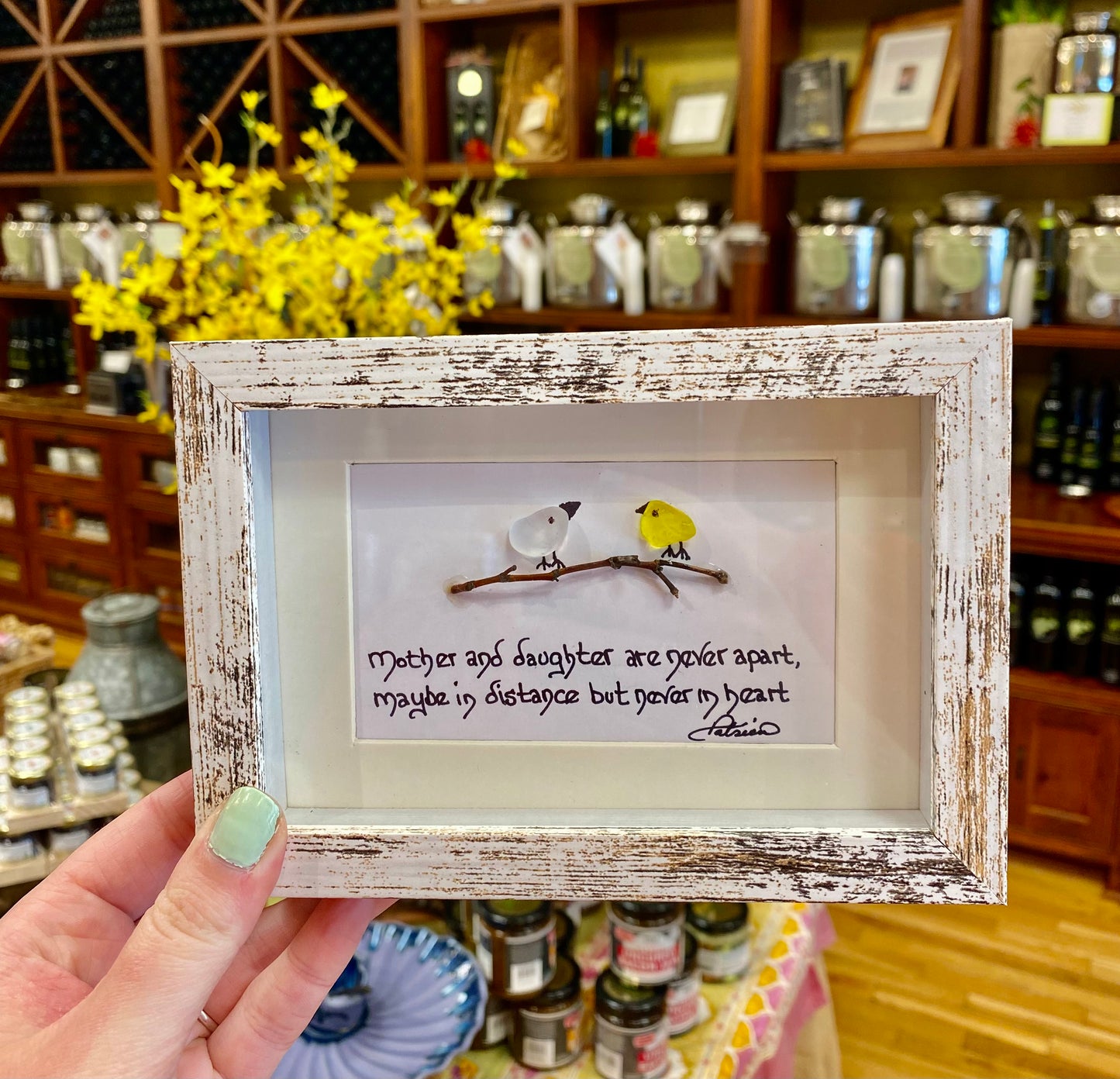 Mother & Daughter Handmade Sea Glass Picture