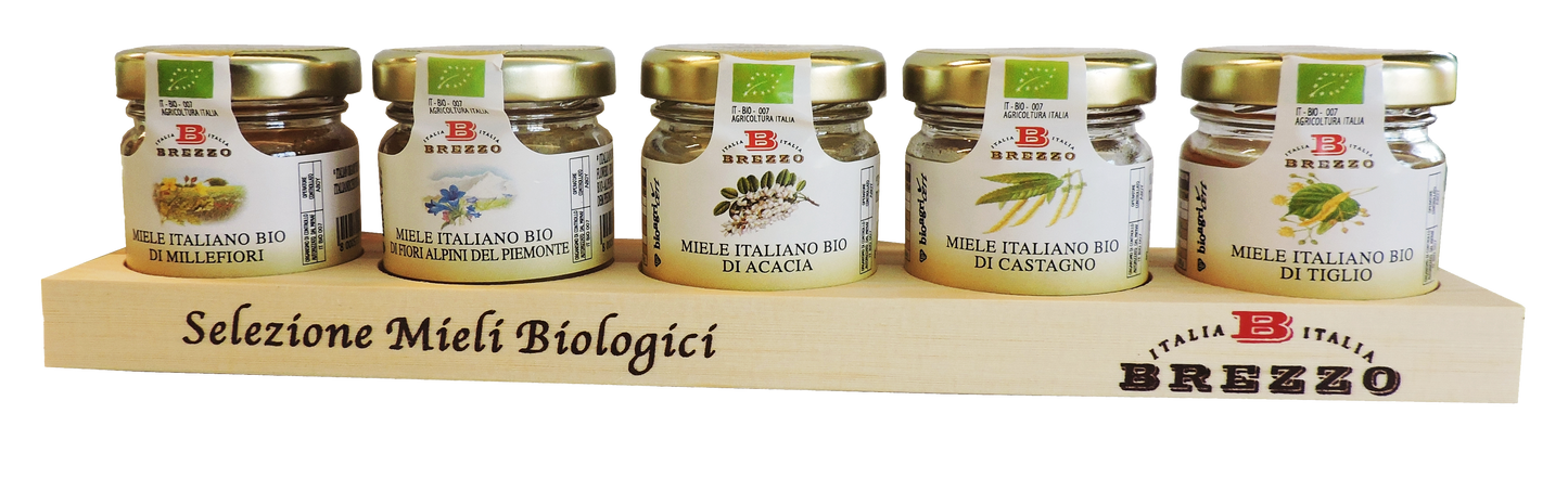 Mix of Honeys on Wooden Tray Gift Set