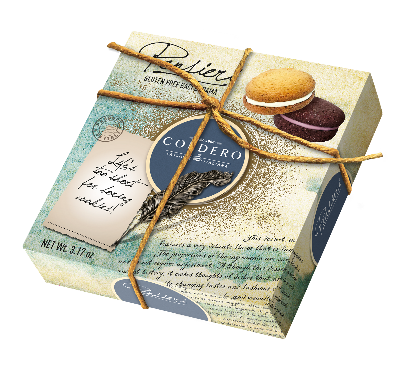 Gluten Free Baci di Dama in Blue Gift Box