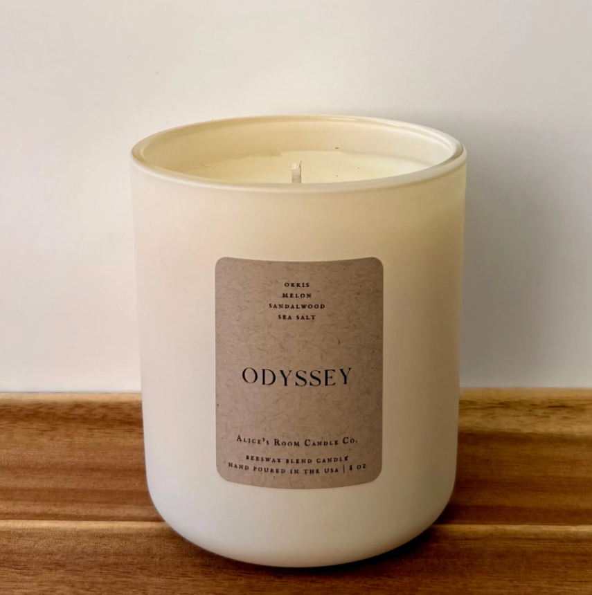Odyssey Hand poured beeswax-soy blend candle