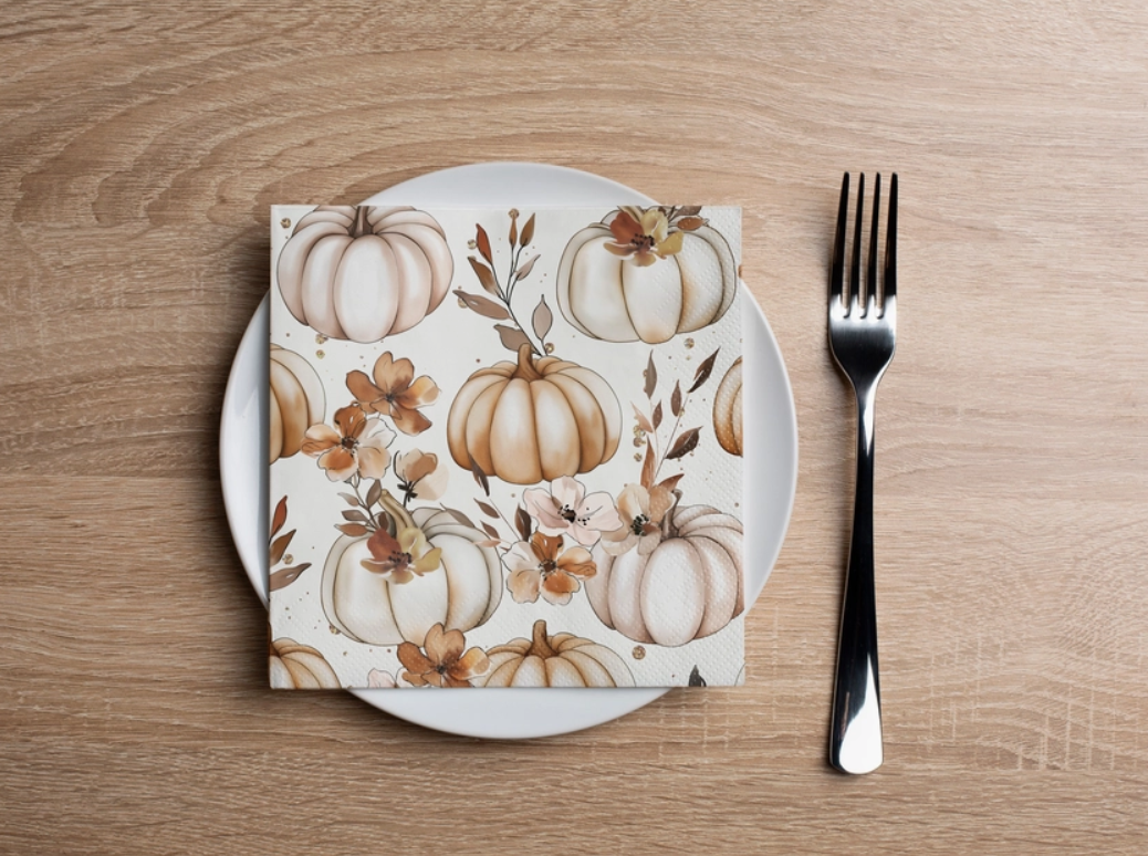 Autumn Pumpkins Cocktail Napkin