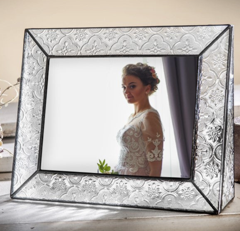 Vintage Glass Picture Frame 5 x 7 Horizontal