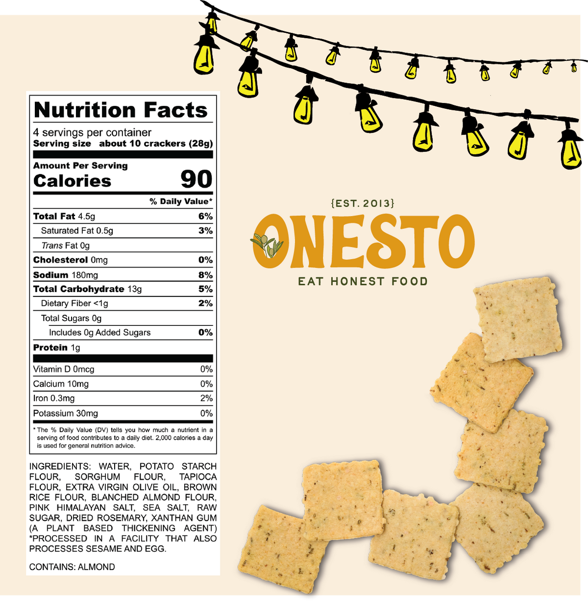 Onesto Rosemary Crackers