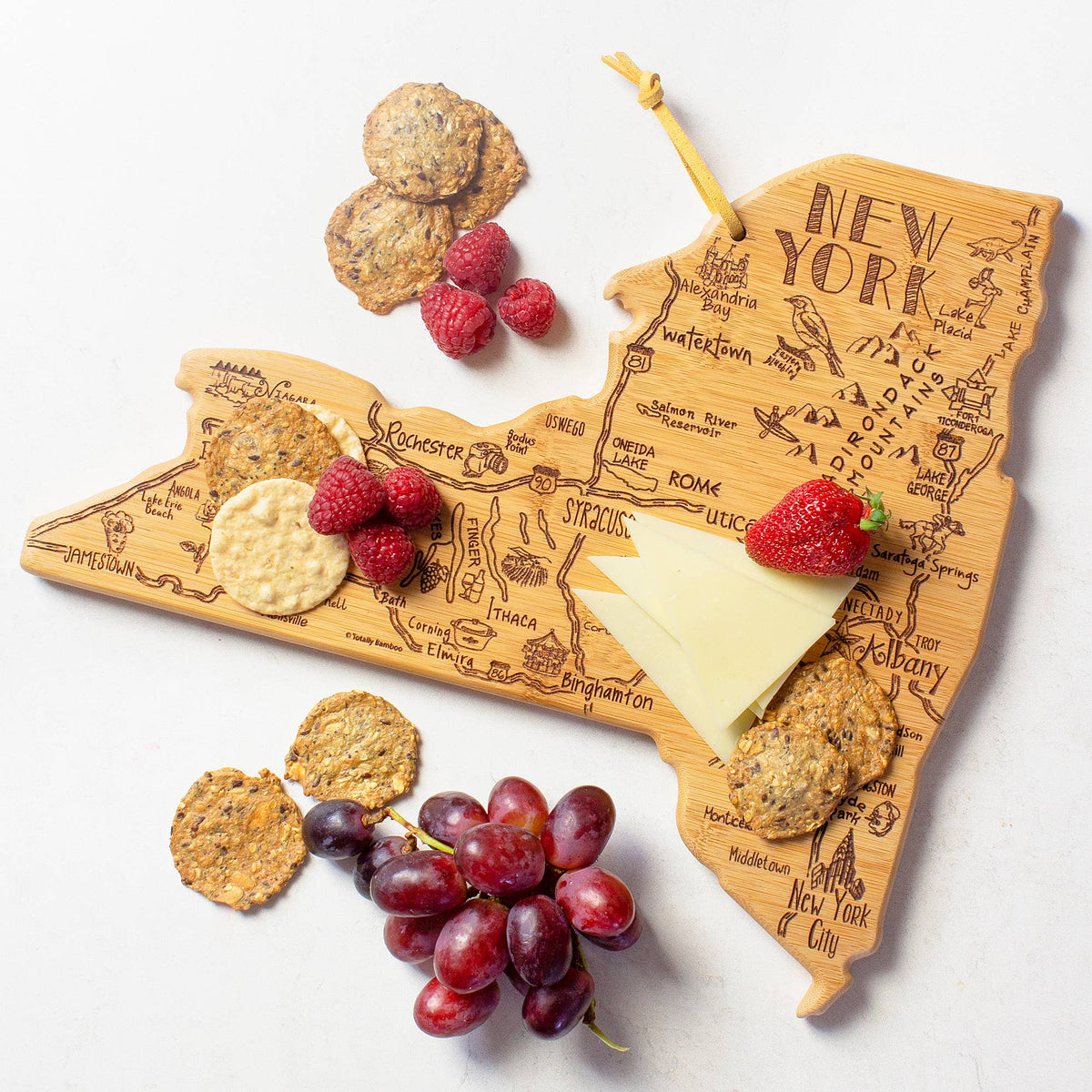 Destination New York Cutting Board with Engraved Artwork