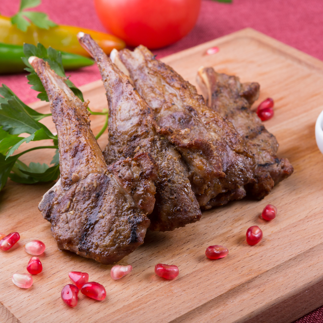 Rosemary Lamb Loin Chops with Pomegranate Glaze