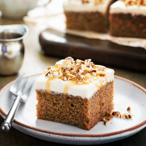 Apple Walnut Spice Cake with Cream Cheese Frosting