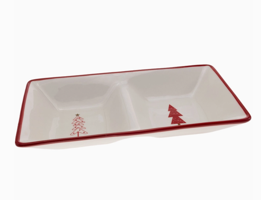 Festive Trees Divided Serving Dish