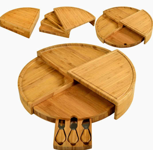 Round Cheese Board with tools