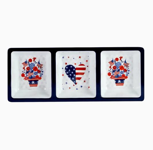Stars & Stripes Melamine 3-Section