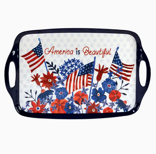 Stars & Stripes Melamine Rectangular Tray 19 X 12