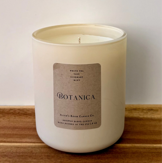 Botanica Hand poured beeswax-soy blend candle