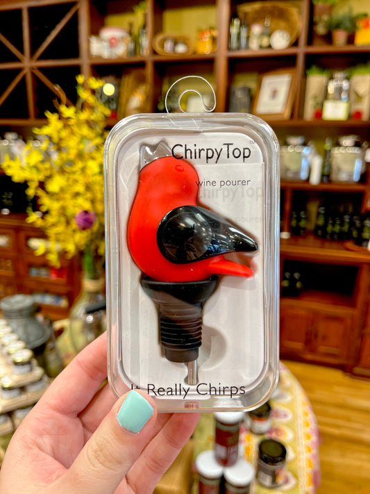 Red/ Black Chirpy Top Wine Pourer