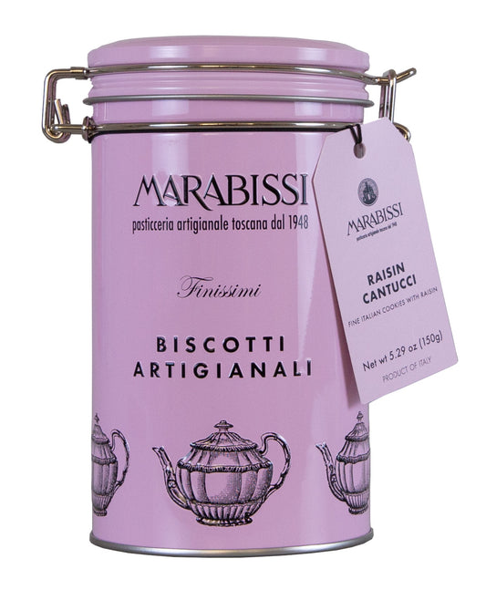 Cantucci with Raisins in Pink Tin