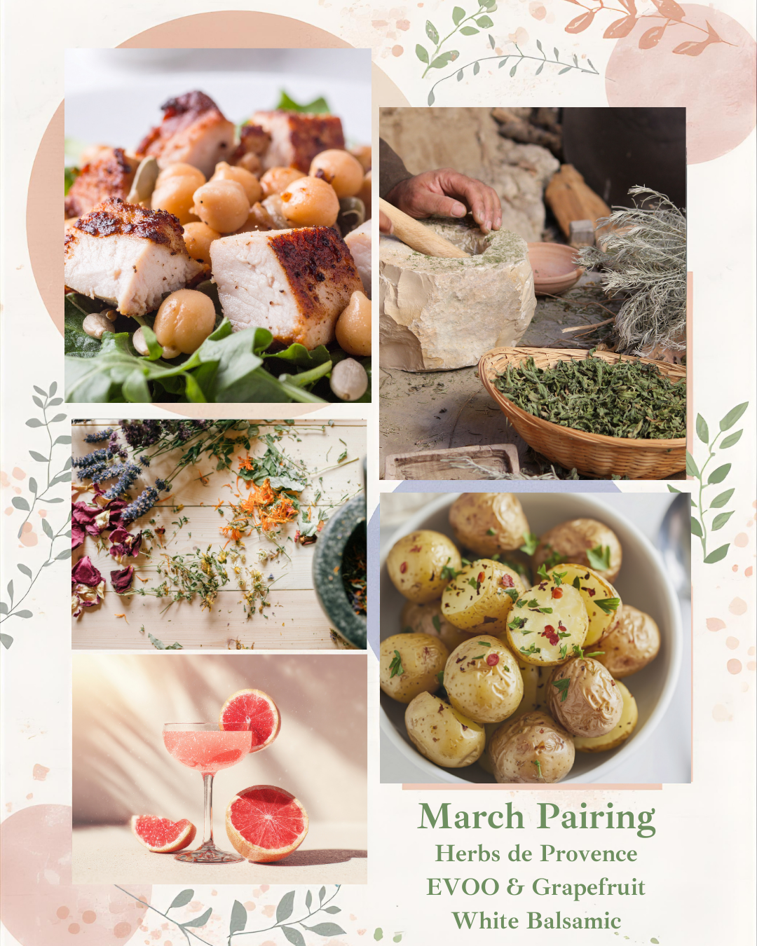 March Pairing- Herbs De Provence EVOO & Grapefruit White Balsamic