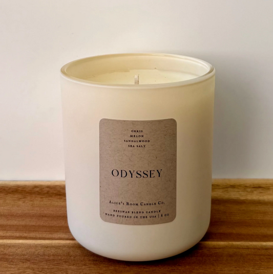 Odyssey Hand poured beeswax-soy blend candle