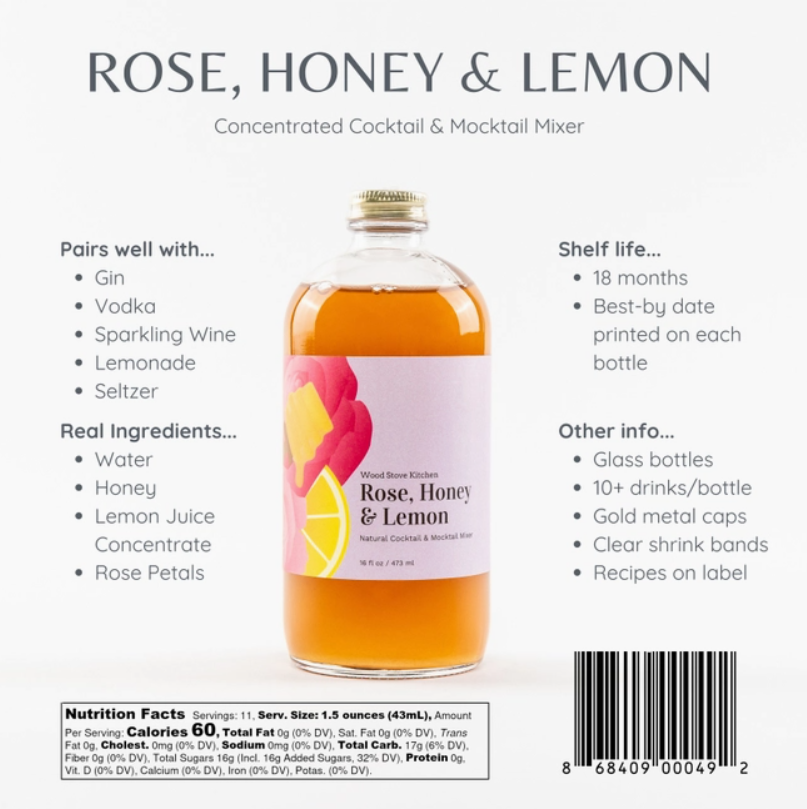 Rose, Honey & Lemon Cocktail Mixer