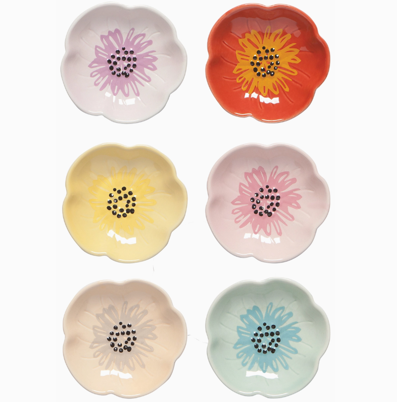 Flower Shaped Pinch Bowl set of 6