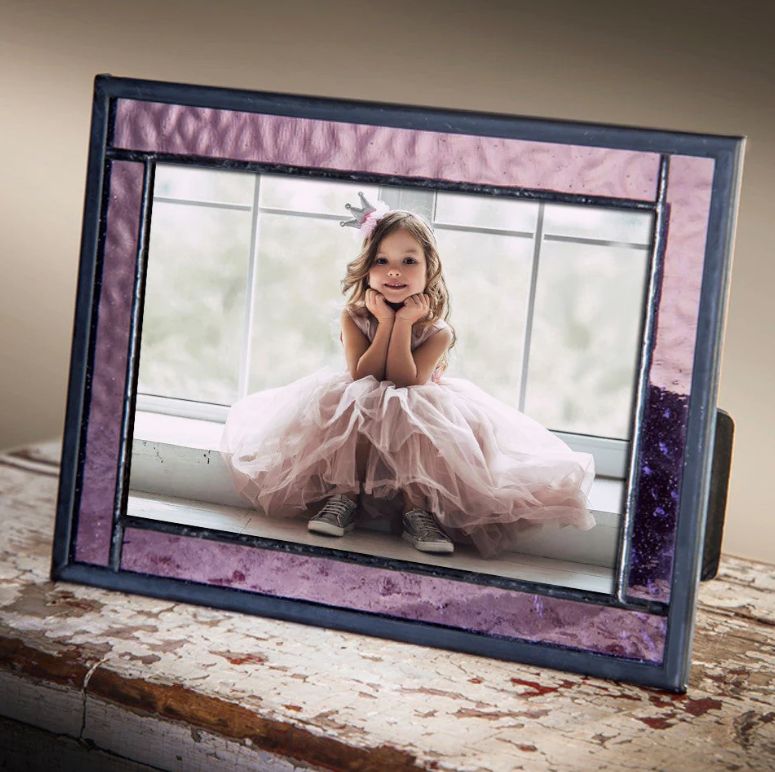 Purple Stained Glass Picture Frame 4x6