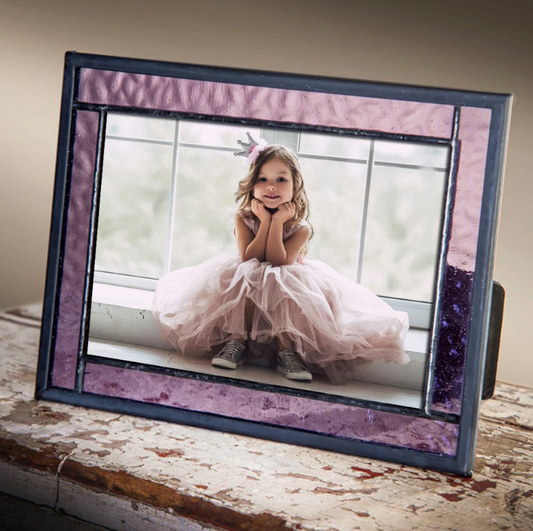 Purple Stained Glass Picture Frame 4x6