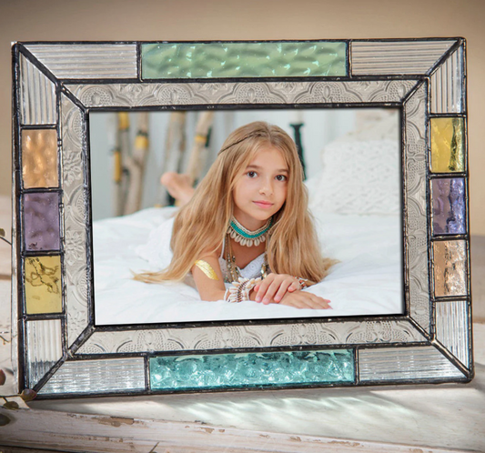 Colorful Stained Glass Picture Frame 4x6 Horizontal
