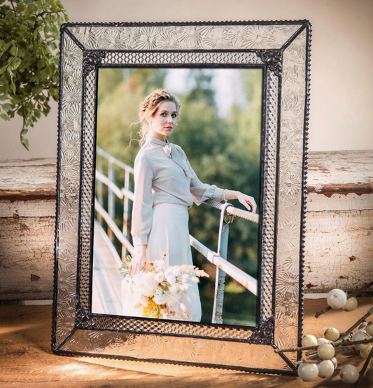 Vintage Wedding Glass Picture Frame 8 x 10