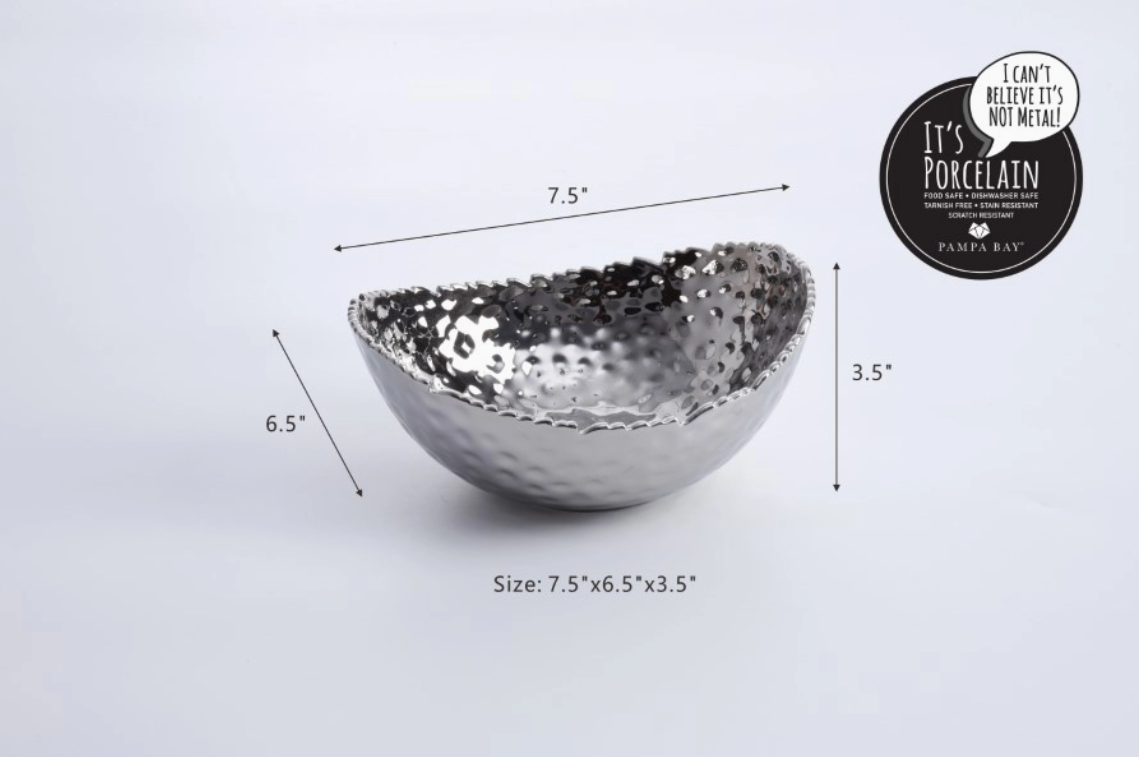 Silver Medium Oval Bowl