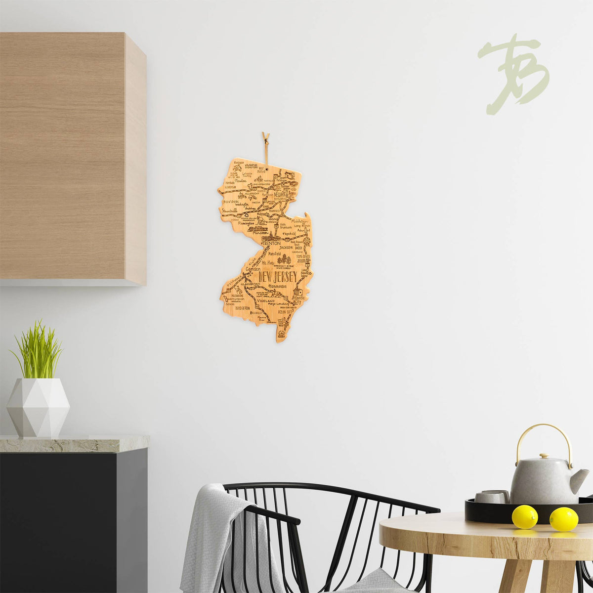 Destination New Jersey Cutting Board with Engraved Artwork
