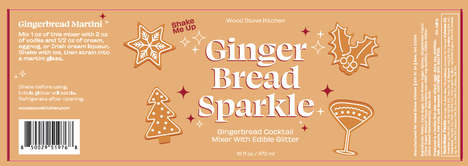Gingerbread Sparkle Cocktail & Mocktail Mixer, 16 fl oz